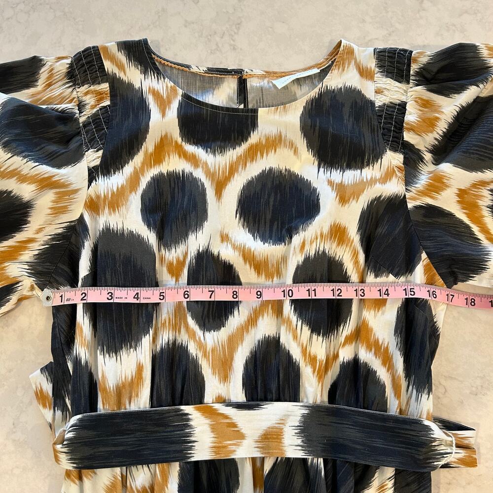 Maeve Black and Tan Patterned Long Sleeve Dress - Picture 11 of 12